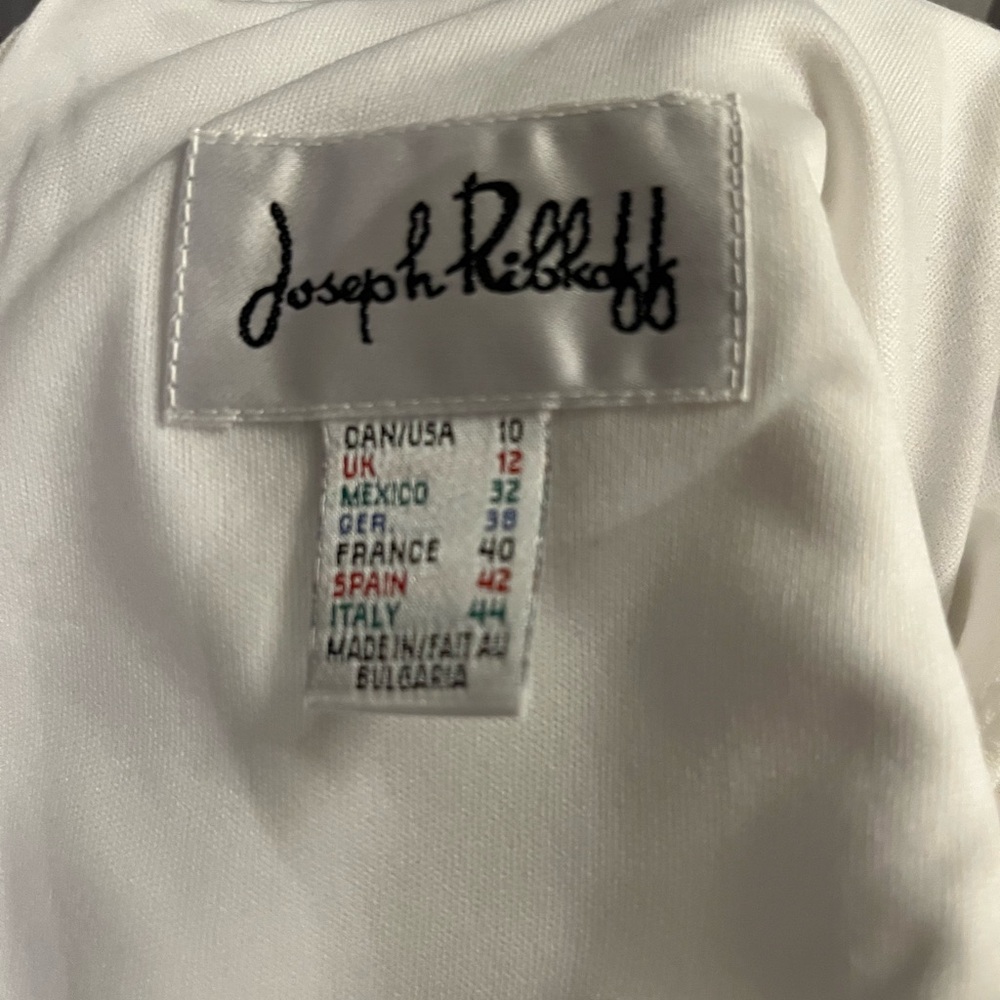 NWT Joseph Ribkoff White and Gold Sequin Dress - Picture 6 of 10